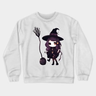 Witchcraft horror anime characters Chibi style +Halloween horror Crewneck Sweatshirt